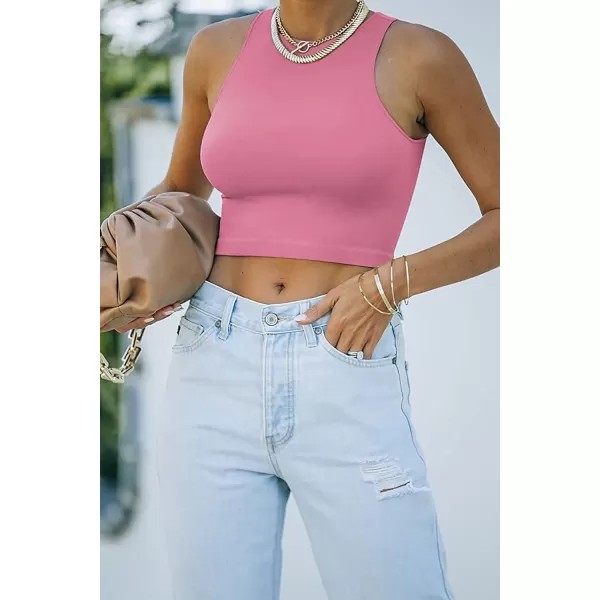 CHARTOU Women's Summer Crop Tops Racer Back Sleeveless Tank Shirt Tops