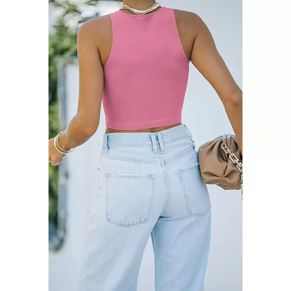 CHARTOU Women's Summer Crop Tops Racer Back Sleeveless Tank Shirt Tops