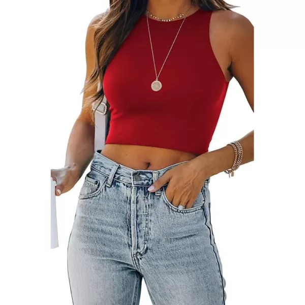 CHARTOU Women's Summer Crop Tops Racer Back Sleeveless Tank Shirt Tops