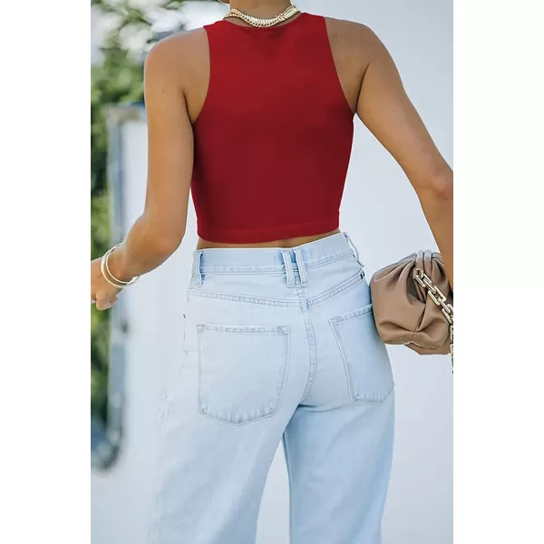 CHARTOU Women's Summer Crop Tops Racer Back Sleeveless Tank Shirt Tops
