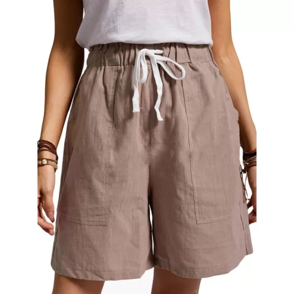 CHARTOU Women's Summer Drawstring Waist Loose Fit Cotton Knee-Length Bermuda Shorts
