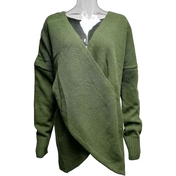 CHARTOU Women's Trendy V Neck Crisscross Knitted Sweater Pullover Knitwear