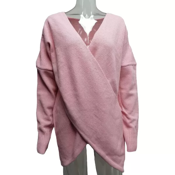 CHARTOU Women's Trendy V Neck Crisscross Knitted Sweater Pullover Knitwear