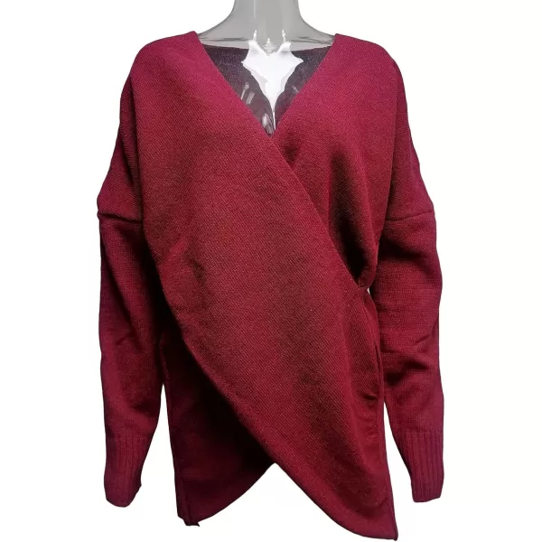 CHARTOU Women's Trendy V Neck Crisscross Knitted Sweater Pullover Knitwear