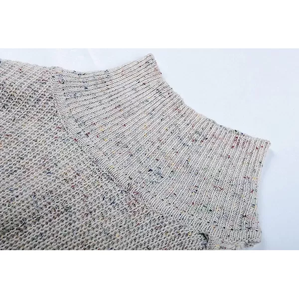 CHARTOU Women's Turtleneck Distressed Knitted Ripped Cold Shoulder Jersey Jumper Sweater