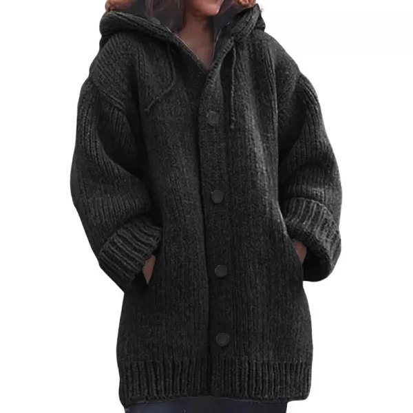 CHARTOU Women's Winter Hoodies Oversized Chunky Knit Cardigan Sweater Outwear