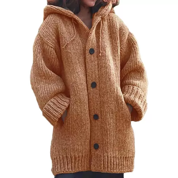 CHARTOU Women's Winter Hoodies Oversized Chunky Knit Cardigan Sweater Outwear