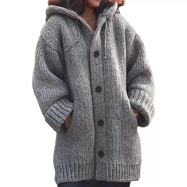 CHARTOU Women's Winter Hoodies Oversized Chunky Knit Cardigan Sweater Outwear