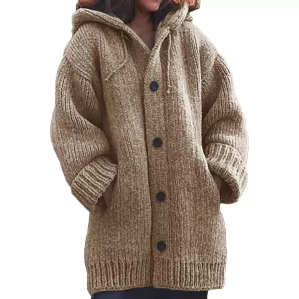 CHARTOU Women's Winter Hoodies Oversized Chunky Knit Cardigan Sweater Outwear