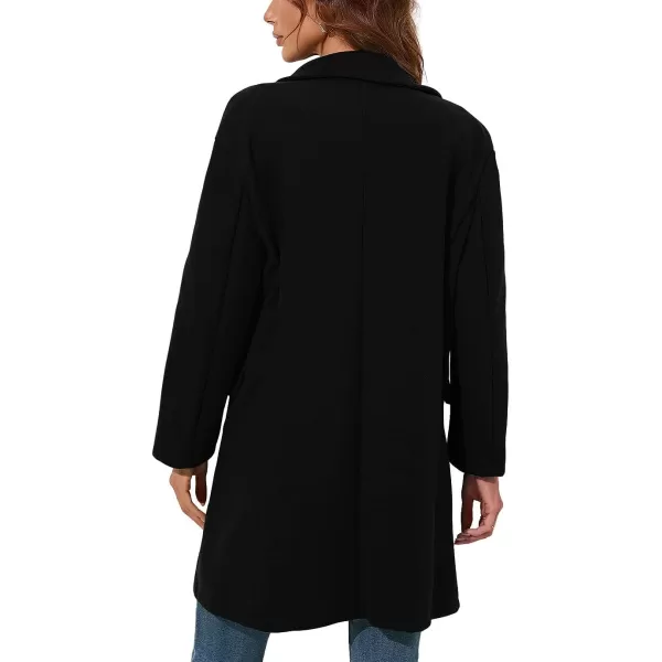 CHARTOU Women's Wool Blend Notch Lapel Double Breasted Midi Long Peacoat Overcoat