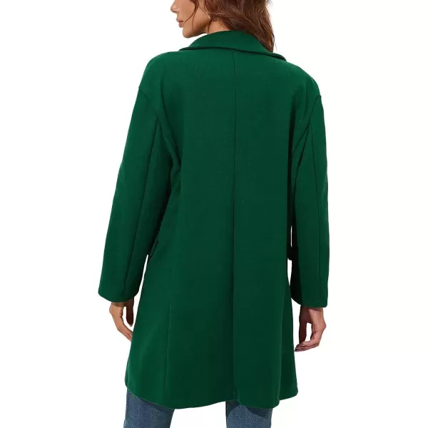 CHARTOU Women's Wool Blend Notch Lapel Double Breasted Midi Long Peacoat Overcoat