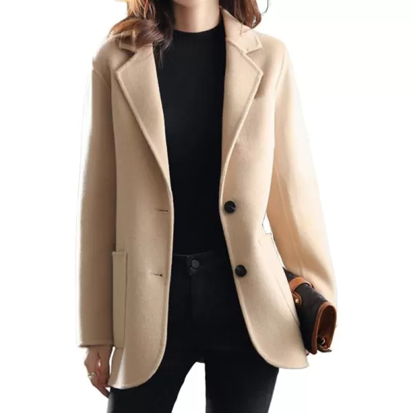 CHARTOU Women's Wool Blend Tailored Collar Single Breasted Business Pea Coat