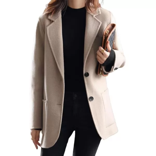 CHARTOU Women's Wool Blend Tailored Collar Single Breasted Business Pea Coat