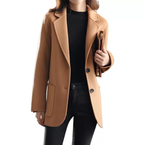 CHARTOU Women's Wool Blend Tailored Collar Single Breasted Business Pea Coat