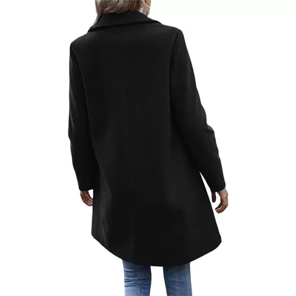 CHARTOU Women's Woolen Overcoat Oversized Notched Lapel Single Breasted Wool Blend Trench Coat