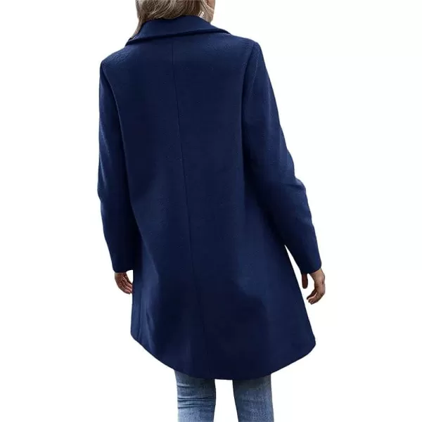 CHARTOU Women's Woolen Overcoat Oversized Notched Lapel Single Breasted Wool Blend Trench Coat