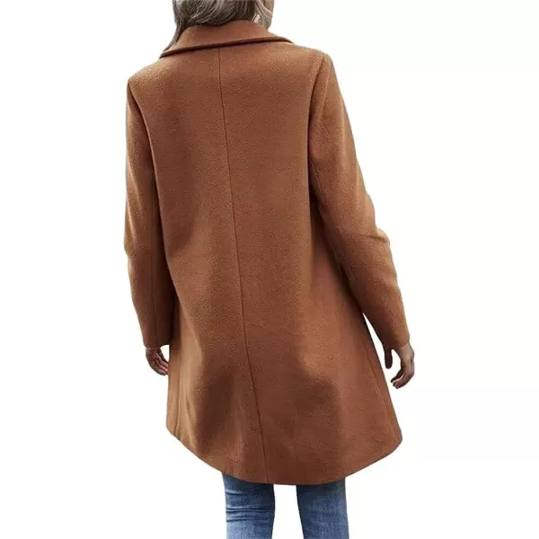CHARTOU Women's Woolen Overcoat Oversized Notched Lapel Single Breasted Wool Blend Trench Coat