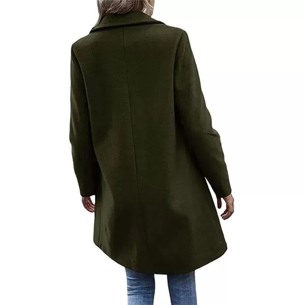 CHARTOU Women's Woolen Overcoat Oversized Notched Lapel Single Breasted Wool Blend Trench Coat
