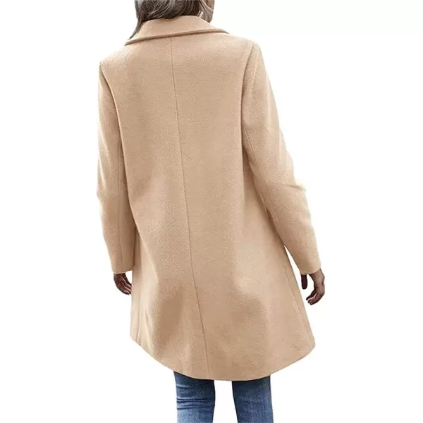CHARTOU Women's Woolen Overcoat Oversized Notched Lapel Single Breasted Wool Blend Trench Coat