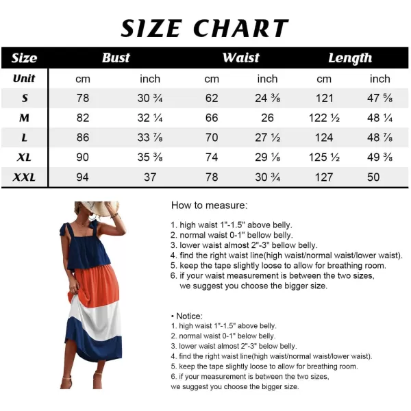 CHARTOU Women's Self-Tie Strap Elastic High Waist Color Contrast Ruffle A-Line Tiered Long Dress