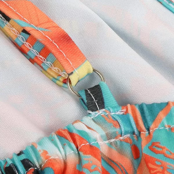 CHARTOU Women's Summer Boho Floral Print Spaghetti Strap Wrap V-Neck Flowy Maxi Dress