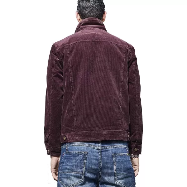 CHARTOU Men's Vintage Button-Front Slim Fit Corduroy Denim Jacket