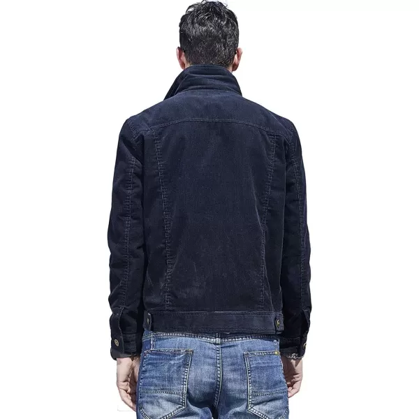 CHARTOU Men's Vintage Button-Front Slim Fit Corduroy Denim Jacket