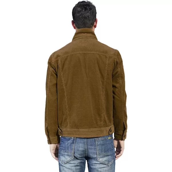 CHARTOU Men's Vintage Button-Front Slim Fit Corduroy Denim Jacket