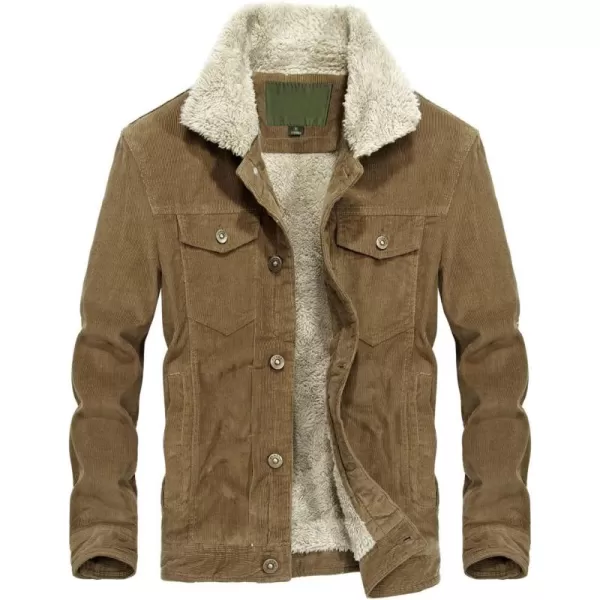 CHARTOU Men's Vintage Button-Front Slim Fit Corduroy Denim Jacket