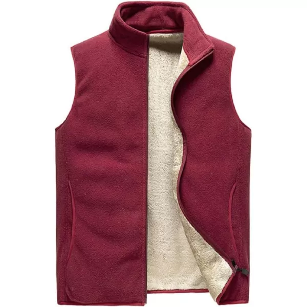 CHARTOU Men's Winter Stand Collar Sherpa-Lined Sleeveless Zip-Up Vest Jacket