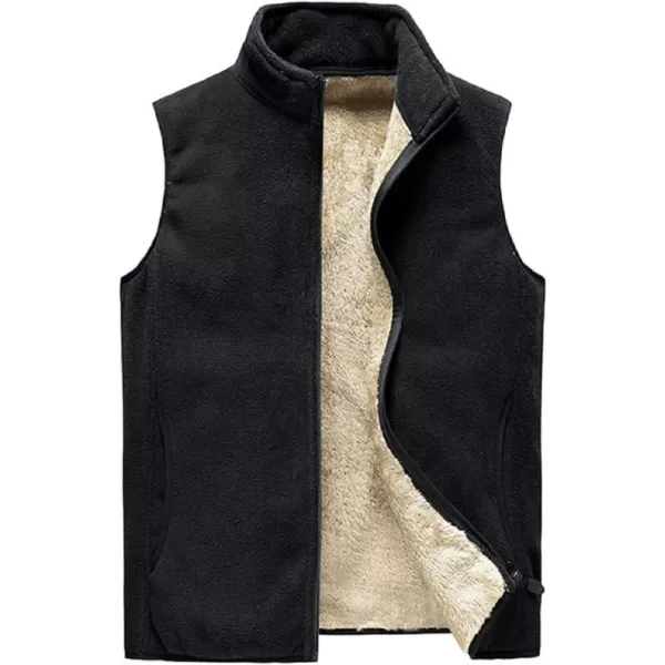 CHARTOU Men's Winter Stand Collar Sherpa-Lined Sleeveless Zip-Up Vest Jacket