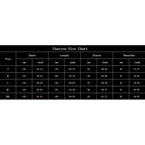 CHARTOU Men's Lightweight Notched Double Breast Belt Long Trench Pea Coat Overcoat