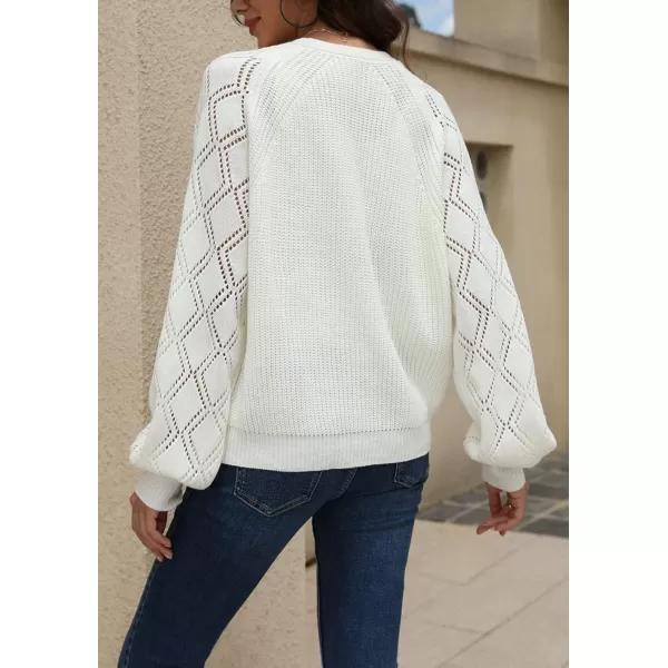 CHARTOU Women Button Down Lightweight Crochet Knit Cardigan Sweater Jacket Fall Long Sleeve