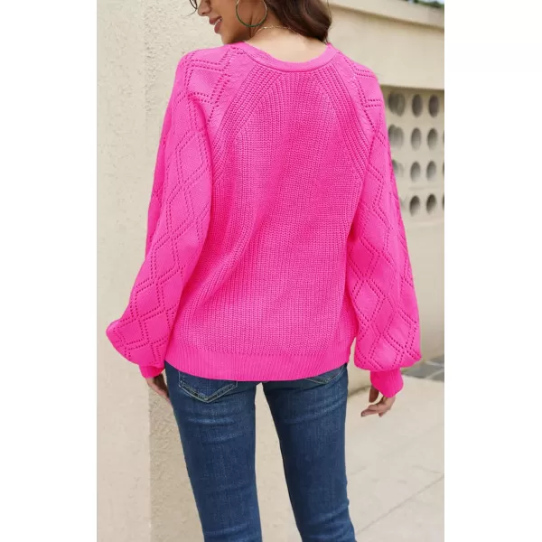 CHARTOU Women Button Down Lightweight Crochet Knit Cardigan Sweater Jacket Fall Long Sleeve