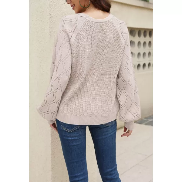 CHARTOU Women Button Down Lightweight Crochet Knit Cardigan Sweater Jacket Fall Long Sleeve
