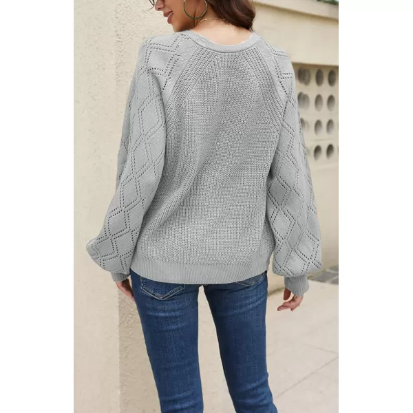 CHARTOU Women Button Down Lightweight Crochet Knit Cardigan Sweater Jacket Fall Long Sleeve