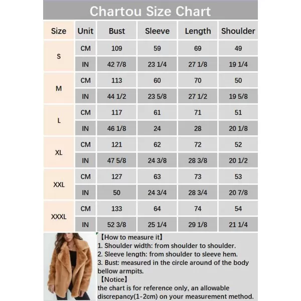 CHARTOU Women Winter Faux Fur Coat Fuzzy Sherpa Fleece Jacket Open Front Teddy Bear Coat Overcoat