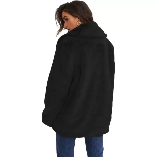CHARTOU Women Winter Faux Fur Coat Fuzzy Sherpa Fleece Jacket Open Front Teddy Bear Coat Overcoat