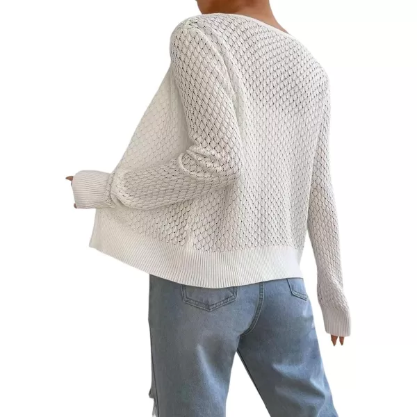 CHARTOU Women's 2023 Fall Lightweight V Neck Front Tie-Knot Open Front Cardigan Sweater Tops