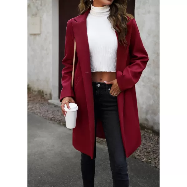 CHARTOU Women's Casual Wool Blend Notch Lapel Single Breasted Pea Coat Overcoat