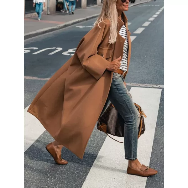 CHARTOU Women's Elegant Single-Breast Wool Blend Long Length Oversized Pea Coat Overcoat