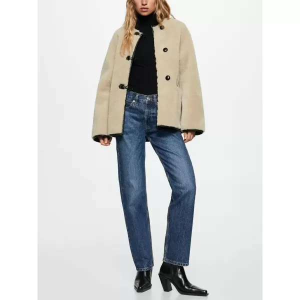 CHARTOU Women's Sherpa Fleece Jacket Casual Toggle Button Faux Fur Coat Winter Warm Outwear