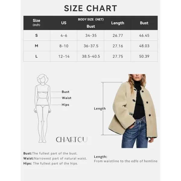 CHARTOU Women's Sherpa Fleece Jacket Casual Toggle Button Faux Fur Coat Winter Warm Outwear