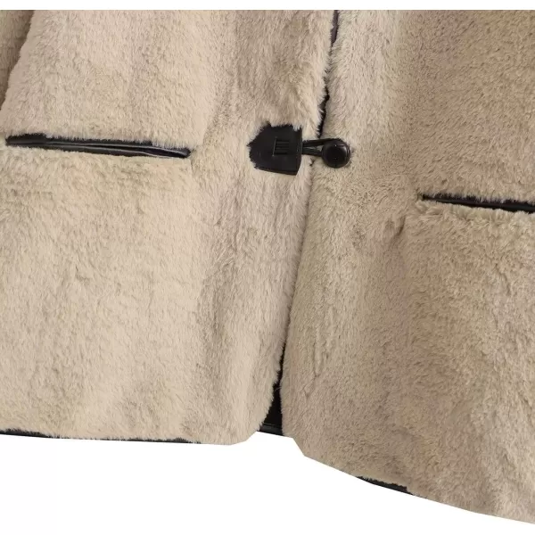 CHARTOU Women's Sherpa Fleece Jacket Casual Toggle Button Faux Fur Coat Winter Warm Outwear