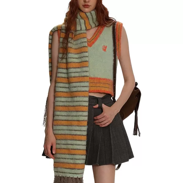 CHARTOU Women's Sweater Vest Sets 2 Piece Outfits Color Block Plaid Cardigan Sweater Striped Embroidered Knit V Neck Vest Set