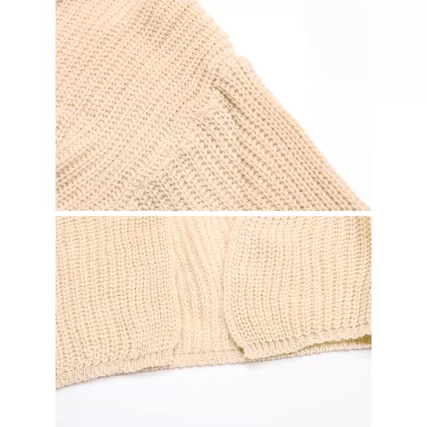 CHARTOU Women's Turtleneck Sweater Dress Knitted Long Sleeve Side Split Slouchy Pullover Jumper