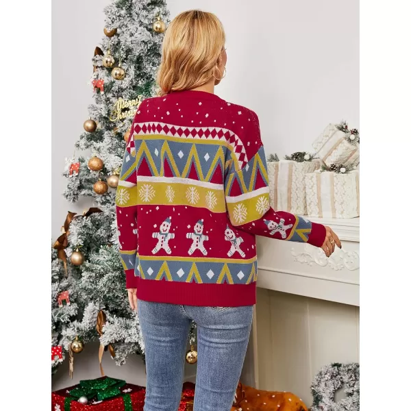 CHARTOU Women's Ugly Christmas Sweater, Chunky Knit Xmas Party Pullover Jumpers