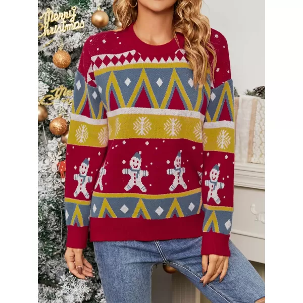 CHARTOU Women's Ugly Christmas Sweater, Chunky Knit Xmas Party Pullover Jumpers