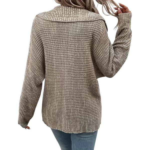 CHARTOU Women's Vintage Lightweight Shawl Lapel Long Sleeve Pullover Sweater