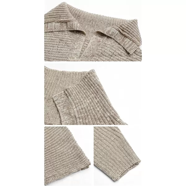 CHARTOU Women's Vintage Lightweight Shawl Lapel Long Sleeve Pullover Sweater